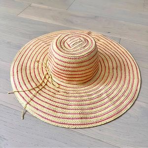 Brand New - Super big pink straw beach hat